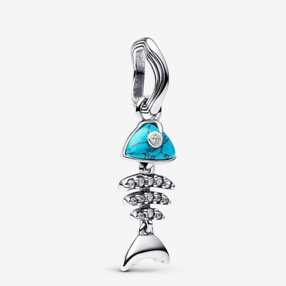Pandora Silver Bracelet with Turquoise Charm - Picture 1 of 4